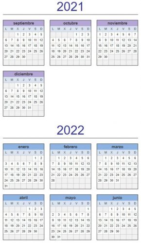 Calendario escolar 2021 2022 imprimir pdf-