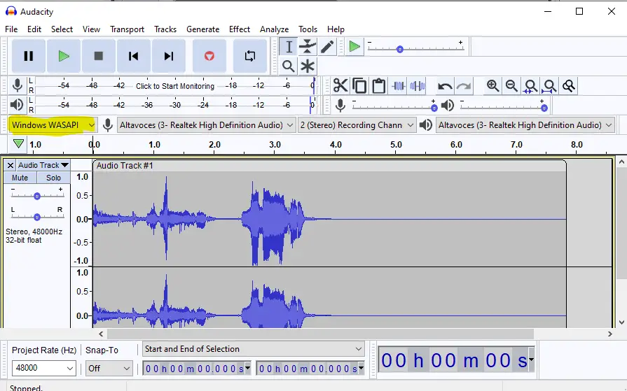 Audacity Como grabar audio interno PC Windows 10