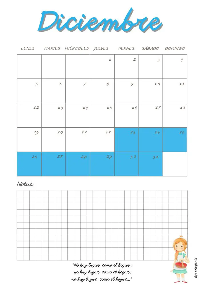 Calendario mensual - Cuaderno del profesor PDF