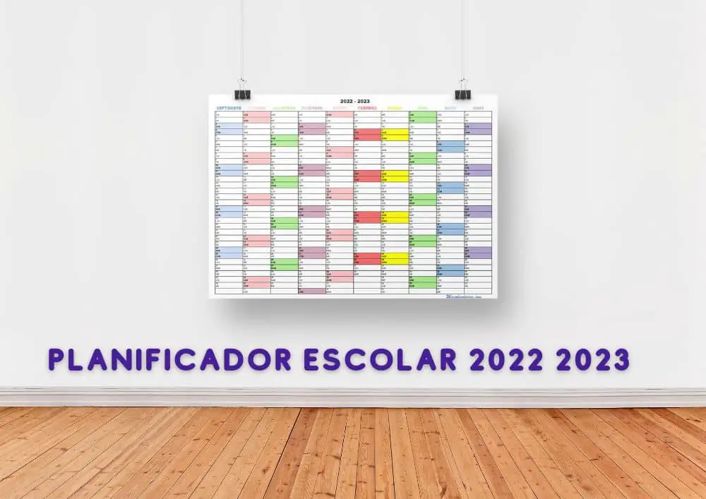 Planificador Escolar 2022 2023 PDF Imprimible A3