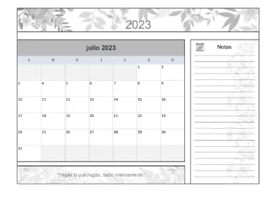 Calendario Julio 2023 Excel
