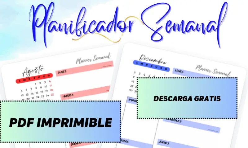 Planificador Semanal para imprimir PDF