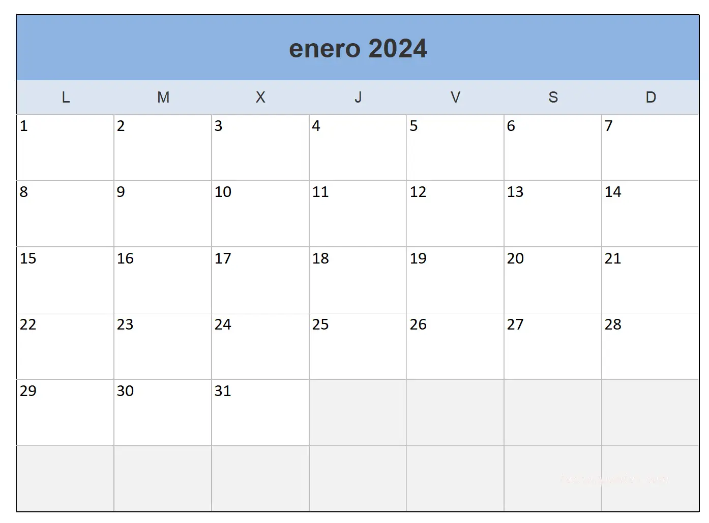 Calendario 2024 Excel Mensual Image to u