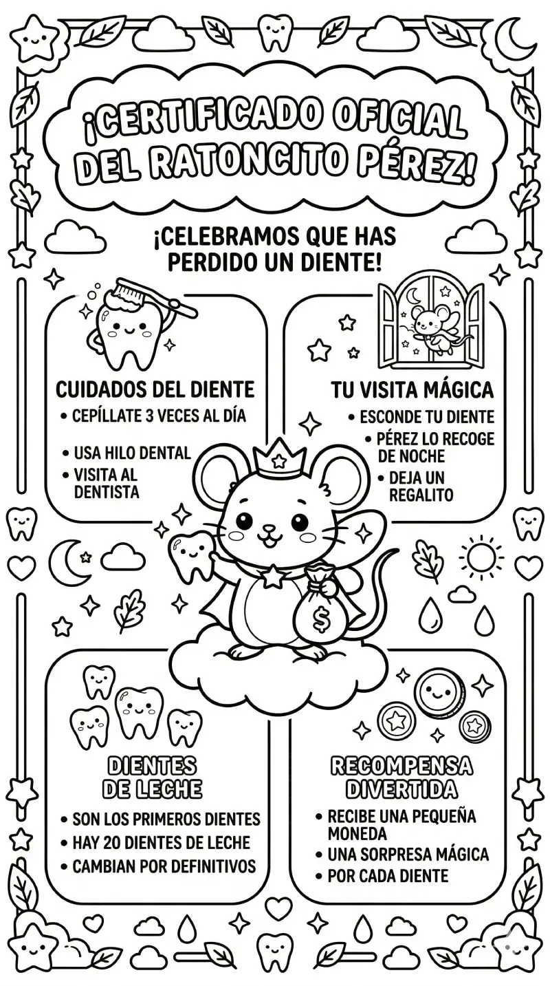 Certificado-Oficial-de-Raton-Perez para colorear Certificado-Oficial-de-Raton-Perez para colorear