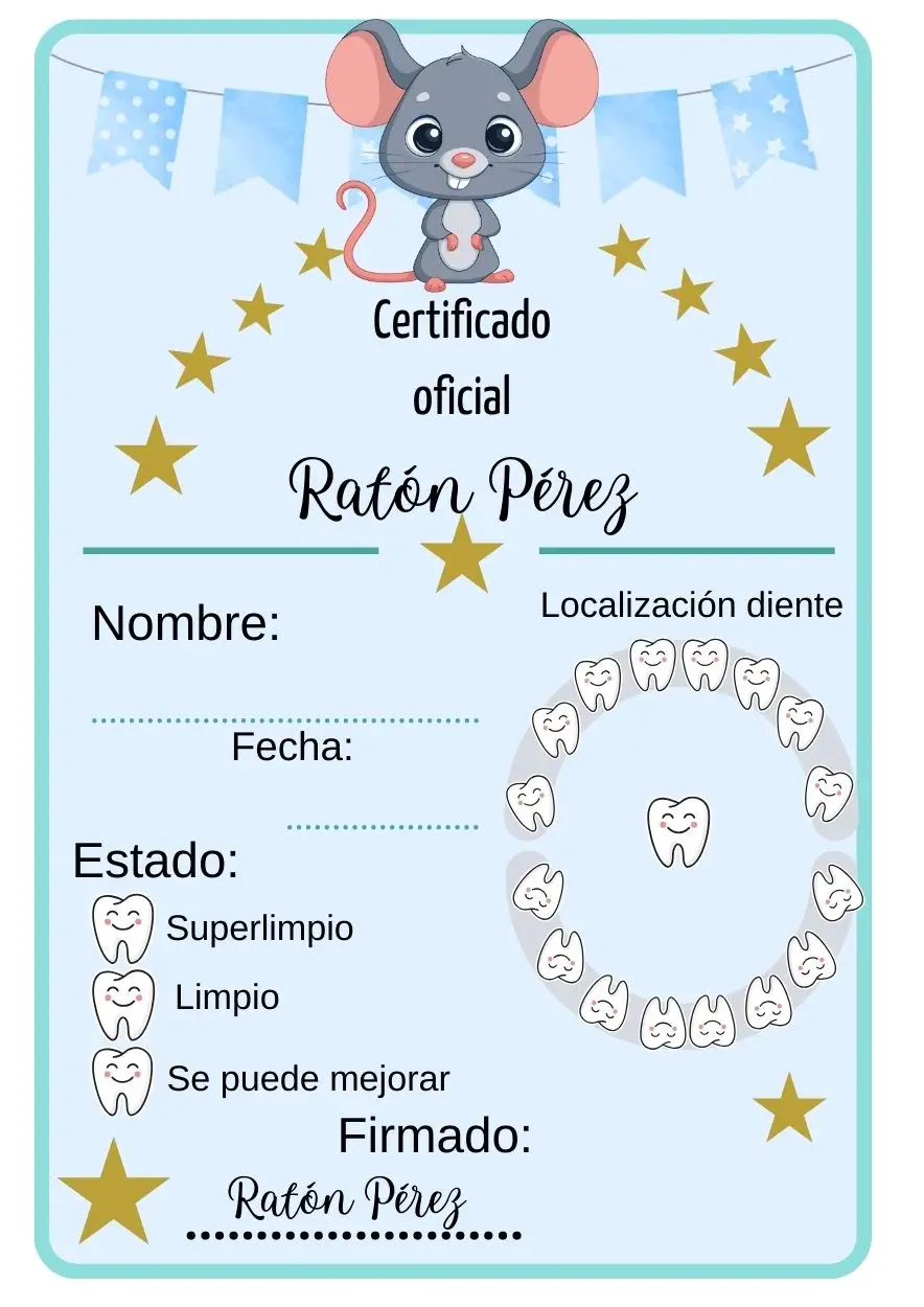 Certificado oficial Raton Perez / imprimir y colorear