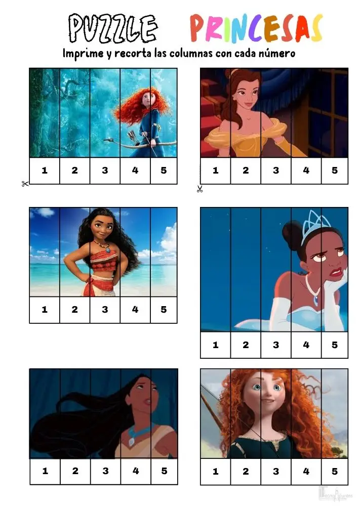 puzzle de princesas Infantil puzzle de princesas Infantil para imprimir