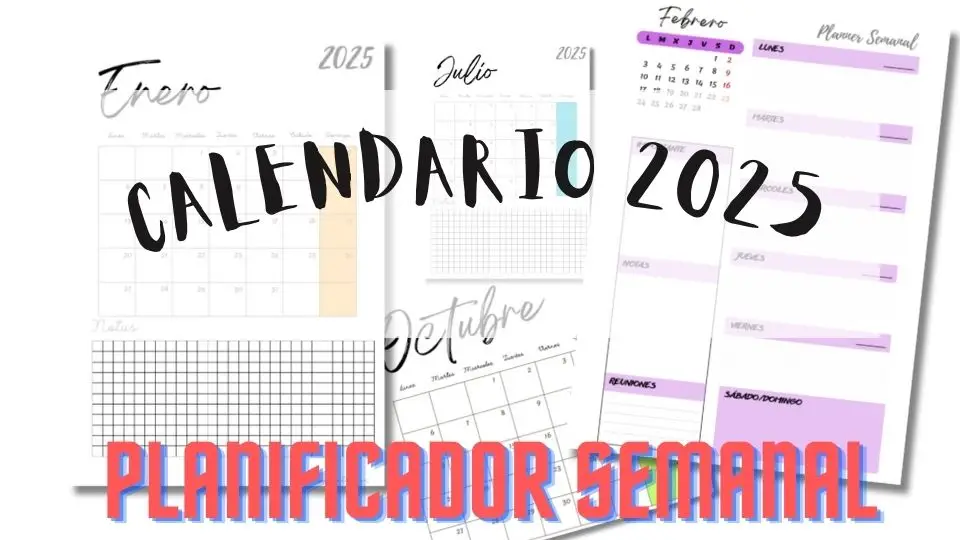 Calendario 2025 con Planificador Semanal