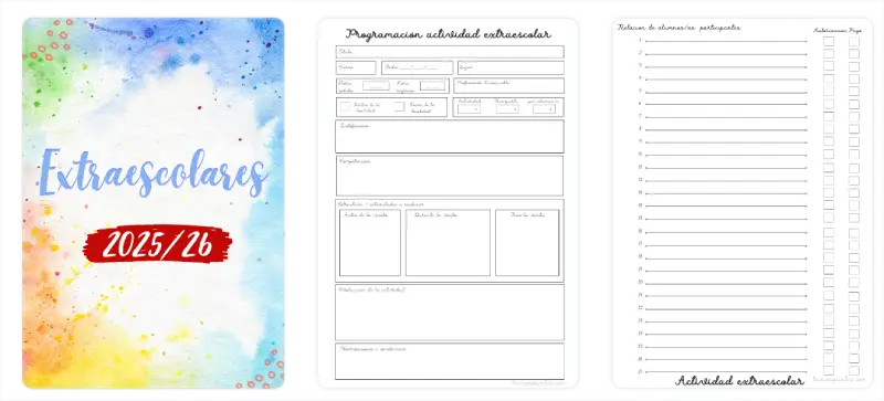 Cuaderno profesor 25 26 Extraescolares