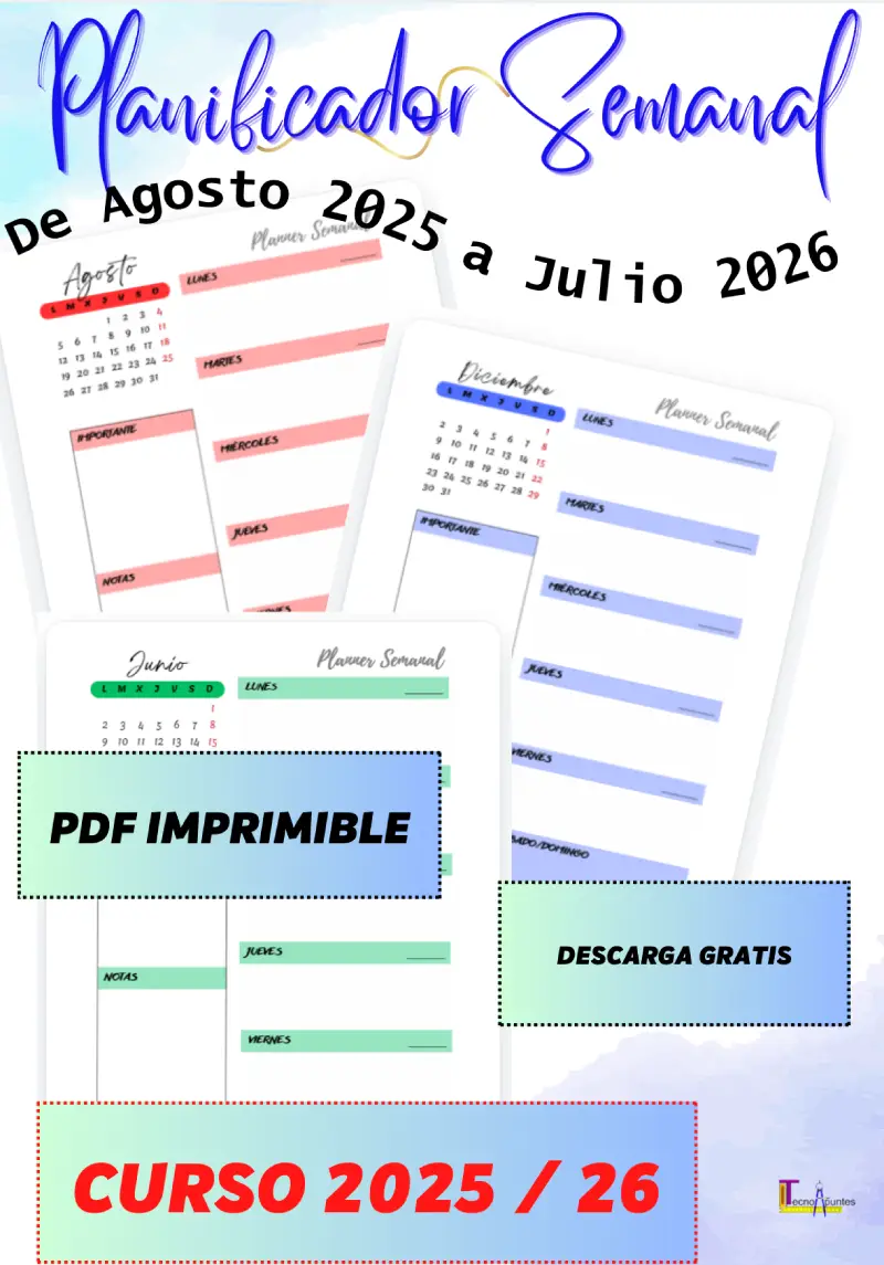 Planificador Semanal 2025 2026 Escolar