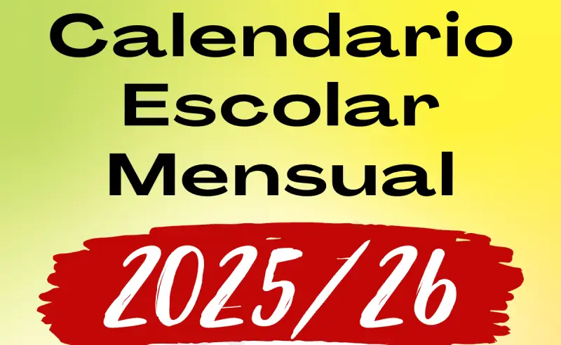 Calendario Escolar Mensual 2025-26 Tecnoapuntes