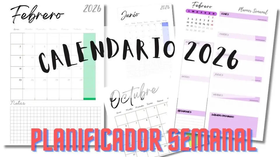 Calendario 2026 con Planificador Semanal
